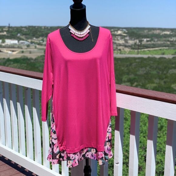 Kate & Mallory Zipper Pink Tunic Dress/Top - Picture 6 of 14